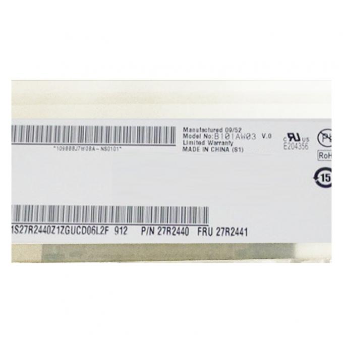 Pin de LVDS 40 substituição B101AW03V 0 da tela do caderno de 10,1 polegadas com 1024x600