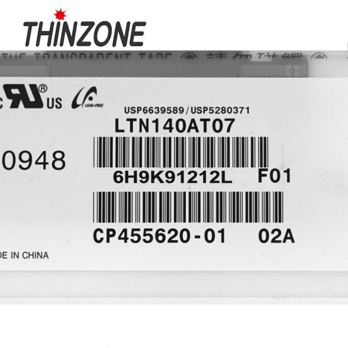 Exposição LTN140AT07 1366*768 lcd da venda por atacado 14,0 de”/portátil de LP140WH4-TLA1 TFT LCD lcd tela da substituição